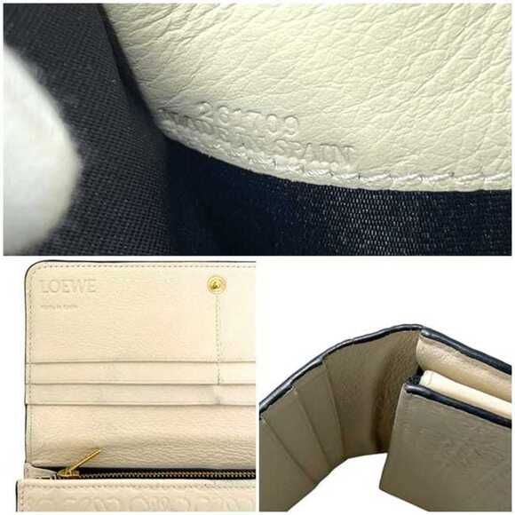 Loewe bi-fold long wallet ec-25157 beige Repeat Anagram 107.55.F11 leather 26... - Picture 11 of 11
